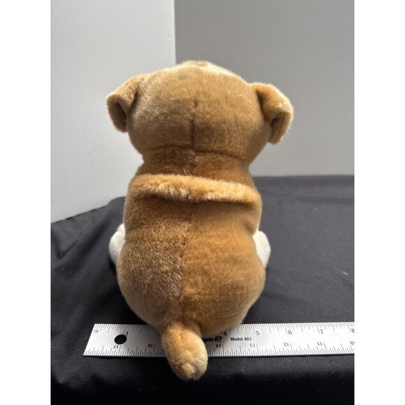 Miyoni by Aurora Soft Plush Bulldog Stuffed Animal Toy 8" Sitting Tan & White Ad - Picture 5 of 10